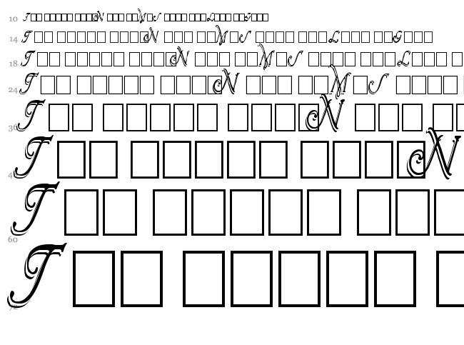 Wrenn Initials font waterfall